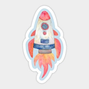 To The Moon Rocket Artwork Sticker